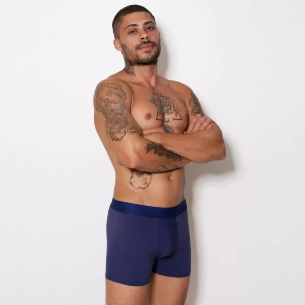 Cueca Boxer de Microfibra Elástico Bordado LBR7545