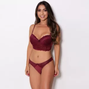Conjunto Cropped com Bojo e Renda LBR8165