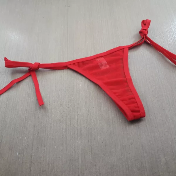 Calcinha Tanga Tule fio Dental Coelhinho Amarração - Imagem 6