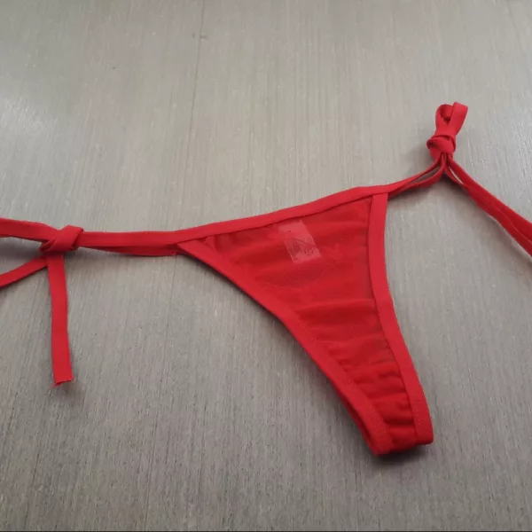 Calcinha Tanga Tule fio Dental Coelhinho Amarração - Imagem 5