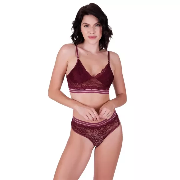 Conjunto sem Bojo Rendado estilo Cropped Lilly