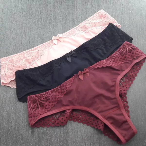 Calcinha super confortável em microfibra costas rendada - Imagem 6