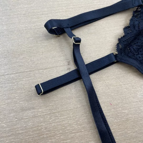 Conjunto Cinta Liga Rendado Sutiã Sem Bojo - Imagem 5