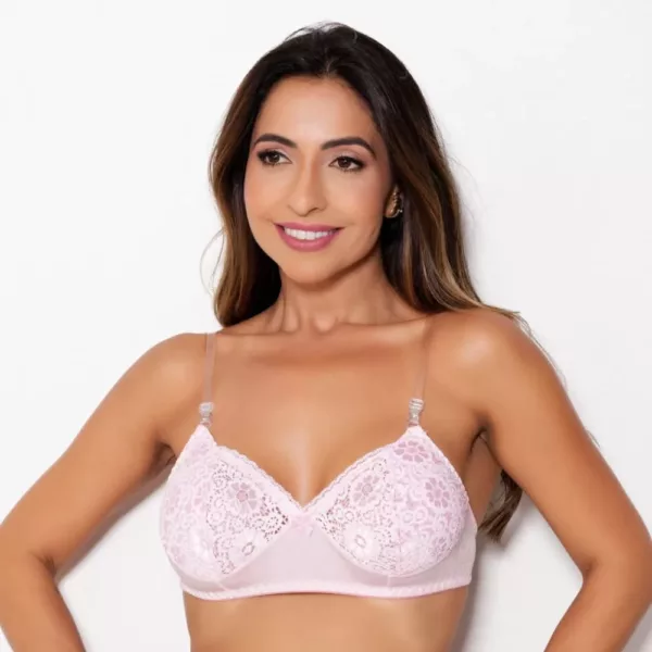 Sutiã Milla Básico sem Bojo com Alças de Silicone e Detalhes Renda - Imagem 7