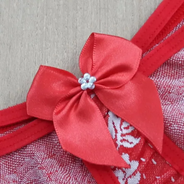 Tanga Fio Dental Sensual Tecido Floral - Imagem 9