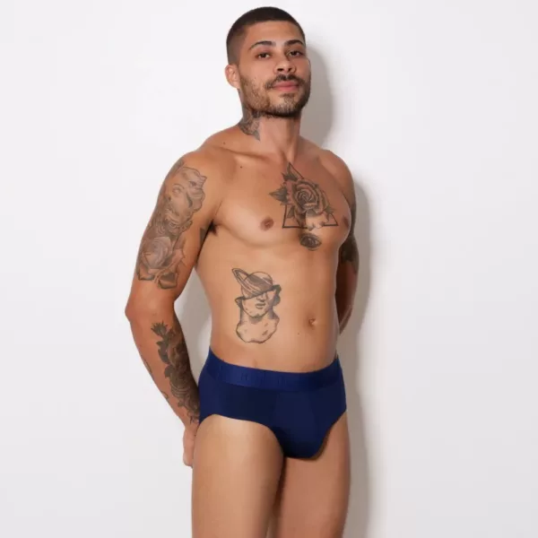 Cueca Slip Romantic Liso Elástico Bordado - Imagem 5