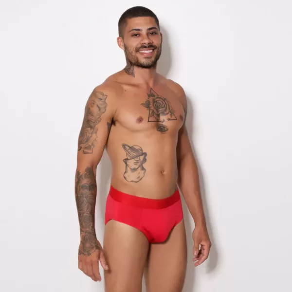 Cueca Slip Romantic Liso Elástico Bordado - Imagem 7