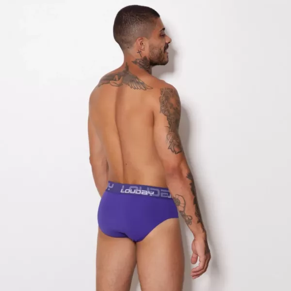 Cueca Slip Microfibra Lisa Elástico Bordado - Imagem 6