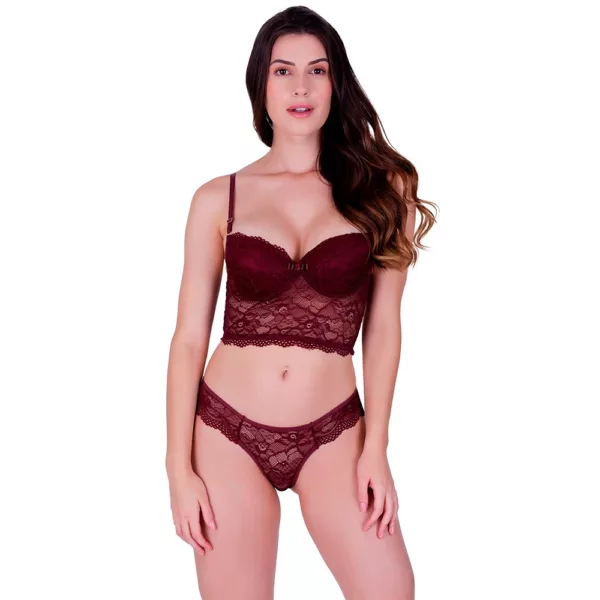 Conjunto com Bojo e Arco em Renda Estilo Cropped Olívia - Imagem 4