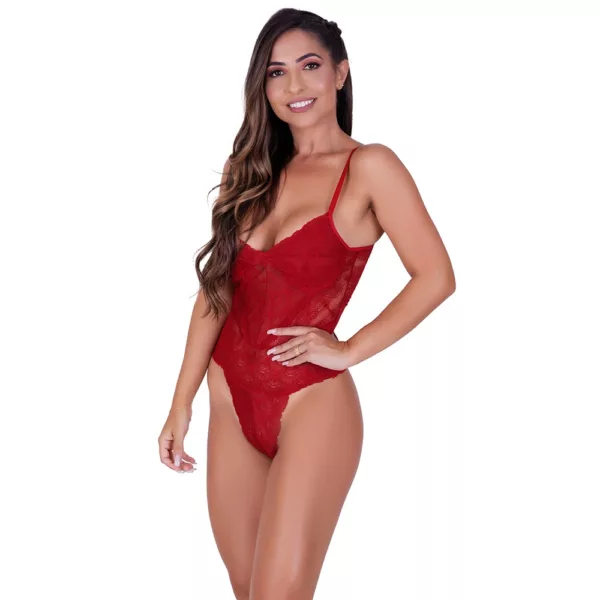 Body Fio Sem Bojo e Com Arco em Renda de Poliamida - Imagem 3