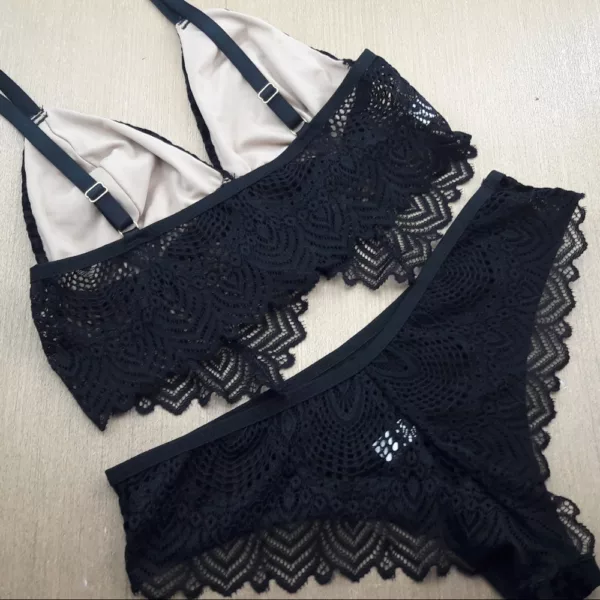 Conjunto sem bojo sem arco em Tule Renda Veludo - Imagem 4