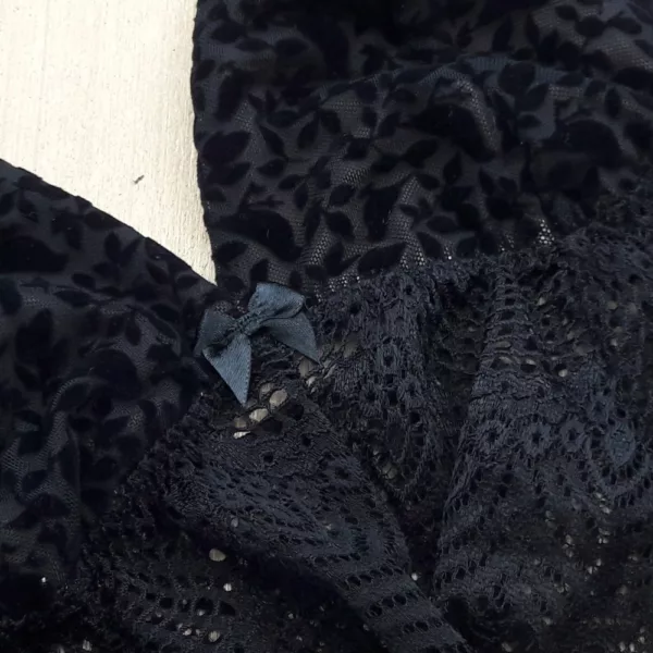 Conjunto sem bojo sem arco em Tule Renda Veludo - Imagem 6