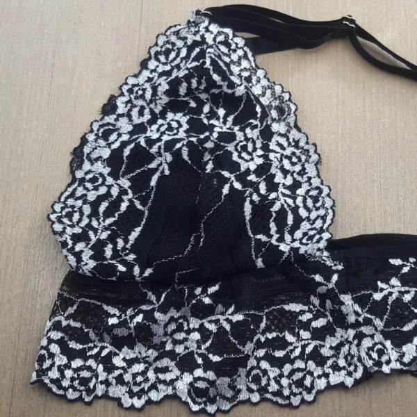 Conjunto sem Bojo em Renda Bicolor - Imagem 5