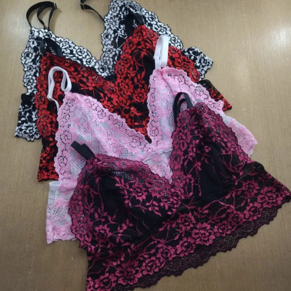 Conjunto sem Bojo em Renda Bicolor - Imagem 8