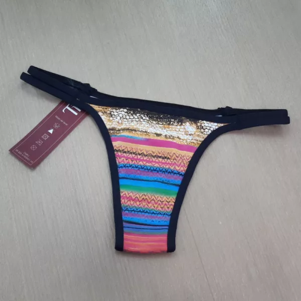 Tanga de Microfibra AMNI Lisa e Estampada e Duas Tiras - Imagem 5