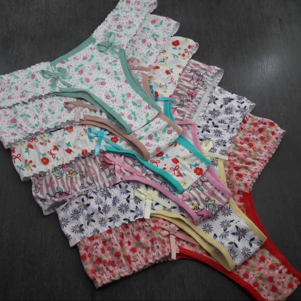 Calcinha Tanga Estampada e Laço de Cetim Raqueli - Imagem 8