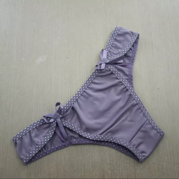 Tanga em Micro Lisa com Laços de Cetim Mia - Imagem 8