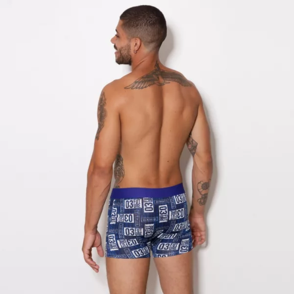 Cueca Boxer Microfibra Estampada Elástico Liso - Imagem 3