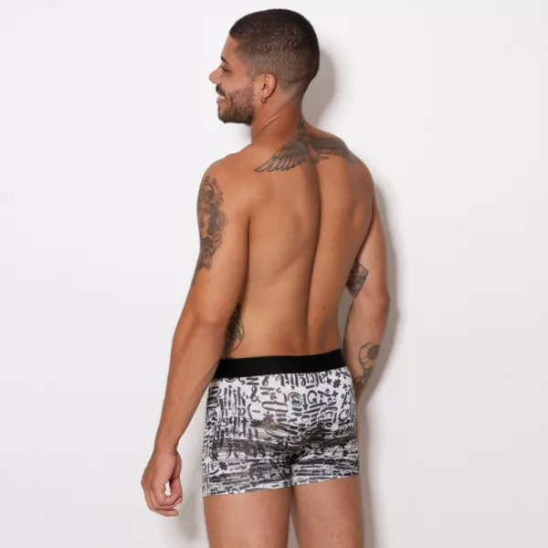 Cueca Boxer Microfibra Estampada Elástico Liso - Imagem 5