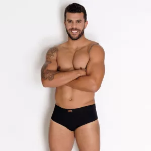 Cueca Slip de Algodão Cotton Elástico Embutido