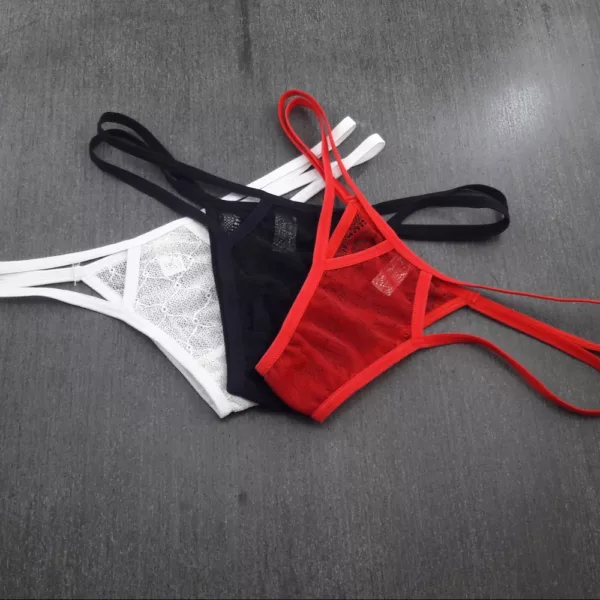 Tanga Sexy Val em Renda com Tirinhas - Imagem 7