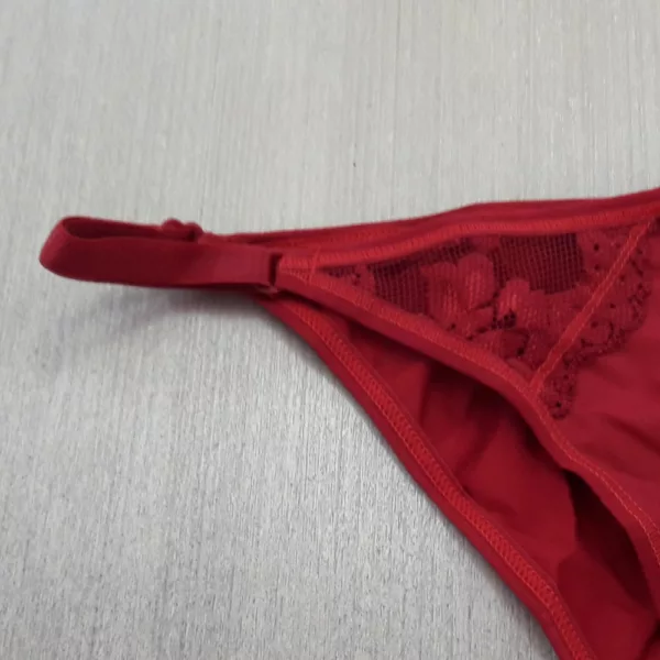 Tanga String em Microfibra e Renda com Lateral Regulável - Imagem 4