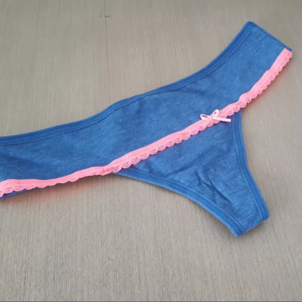 Calcinha Tanga Fio Duplo Elástico de Rendinha - Imagem 3