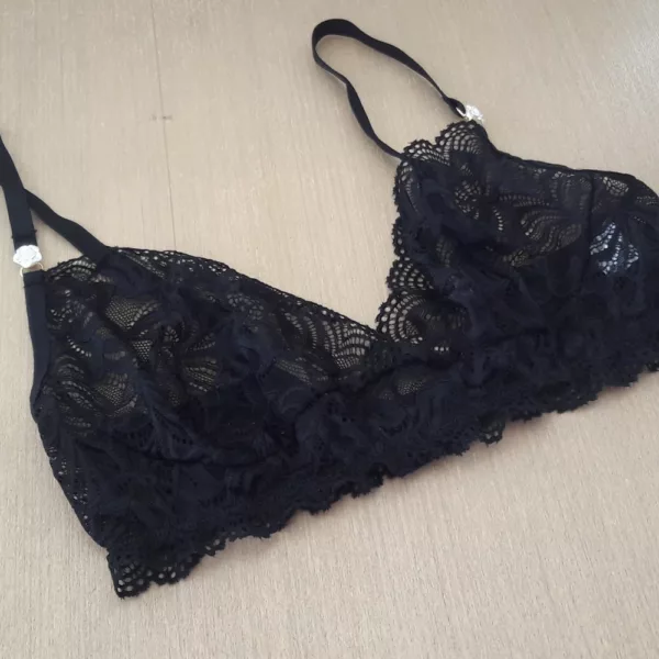 Conjunto sem Bojo em Renda Biju Flor - Imagem 8