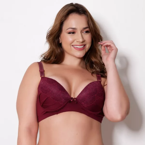 Sutiã sem Bojo Plus Size Úrsula detalhe em Renda