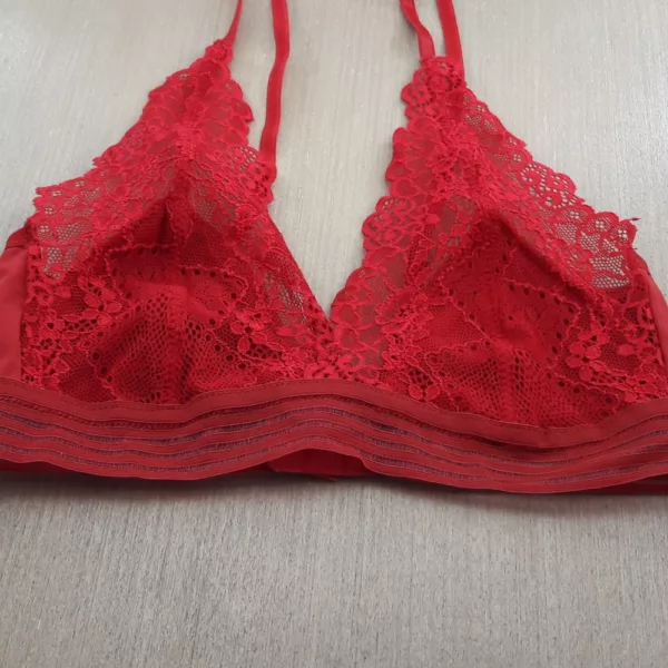Conjunto Sem Bojo em Renda e Tecido - Imagem 4