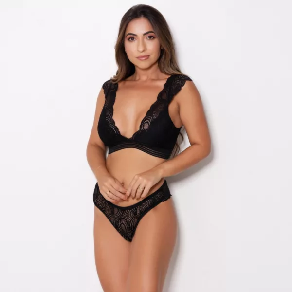 Conjunto Cropped Sem Bojo em Renda