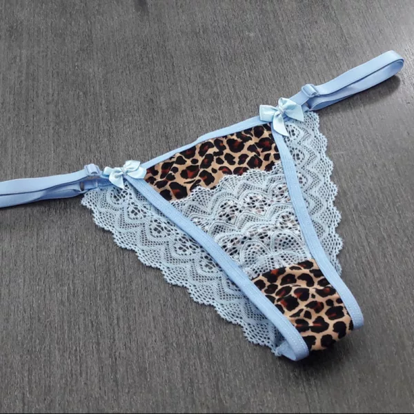 Calcinha Tanga Animal Print e Renda - Imagem 9