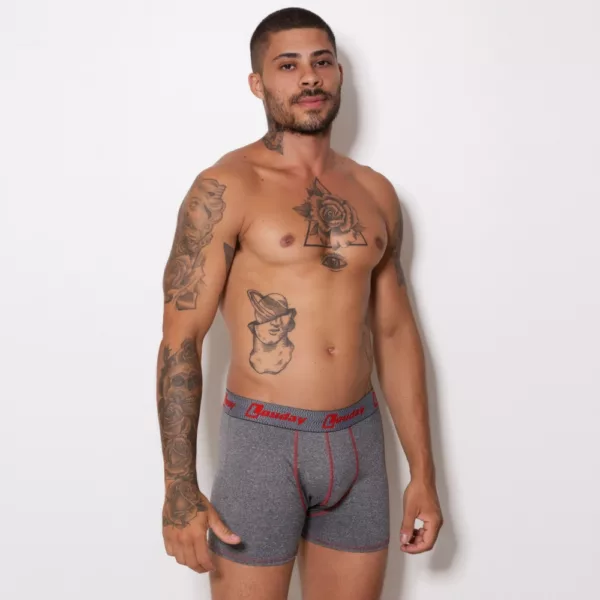 Cueca Boxer em Romantic Mescla forro 100% algodão - Imagem 2