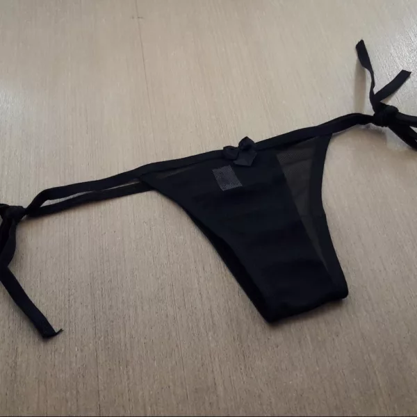 Tanga Fio Dental Tule Viés Amarração - Imagem 7