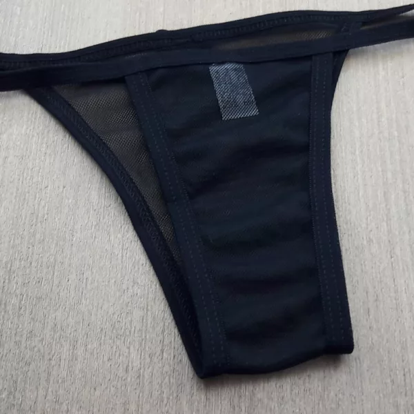 Tanga Fio Dental Tule Viés Amarração - Imagem 8