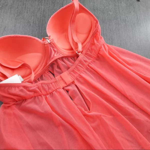 Camisola Sensual em Tule com Bojo e Calcinha Renda - Imagem 6