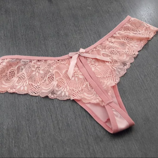 Tanga em Tecido Liso e Renda - Imagem 5