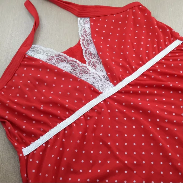 Camisola de Alcinha de Poliéster e Viscose e Renda Póa - Imagem 7