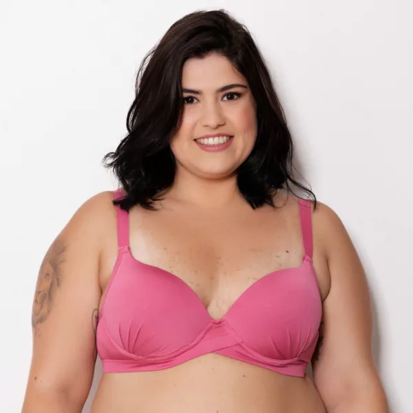 Sutiã Plus Size sem Bojo com Arco de Metal Valentina