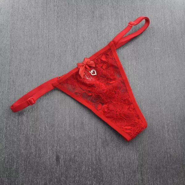 Tanga em Renda e Regulagem na Cintura e Pingente Coração - Imagem 4