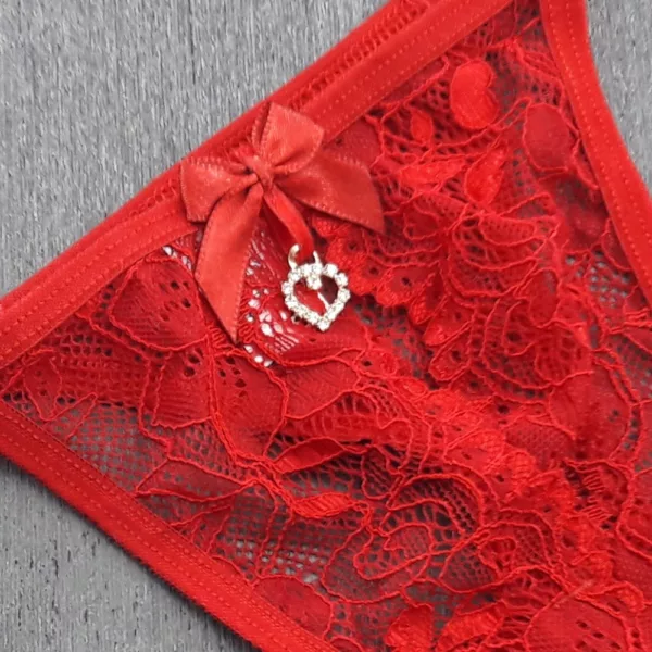 Tanga em Renda e Regulagem na Cintura e Pingente Coração - Imagem 6