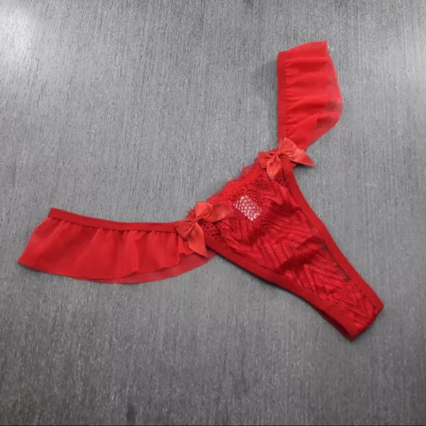 Tanga Sensual em Renda Laço Gravatinha - Imagem 8