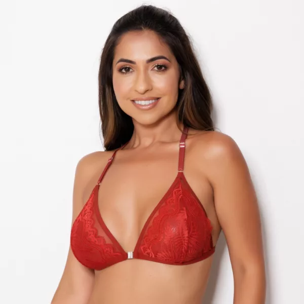 Sutiã Nadador Strappy com Bojo de Tule e Renda Transparência