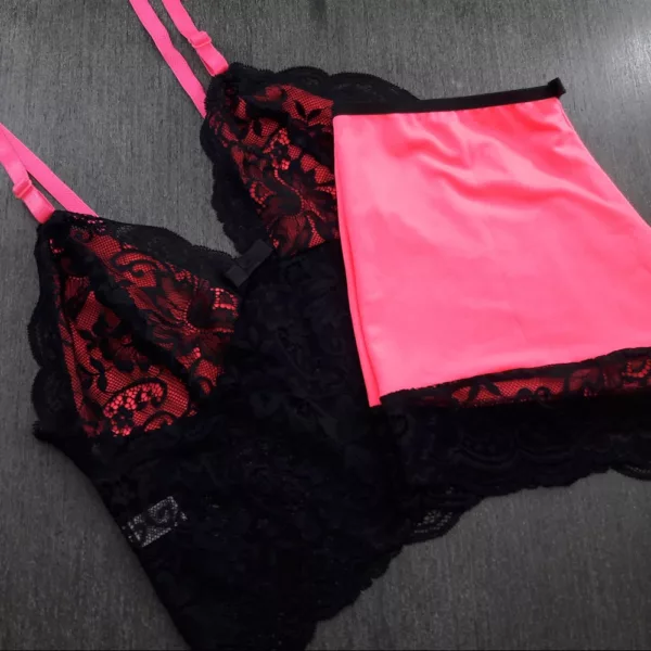 Short Doll Neon com Cropped  e Renda - Imagem 8