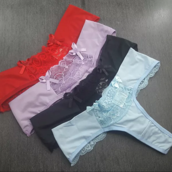 Tanga Fio Duplo Detalhes em Renda Fran - Imagem 8
