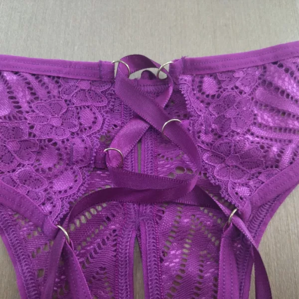 Calcinha Tanga Sexy em Renda Transparente Lacração - Imagem 5