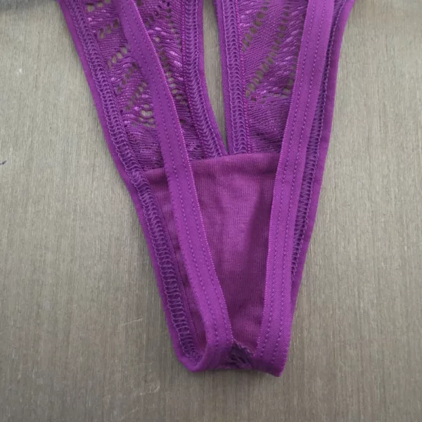 Calcinha Tanga Sexy em Renda Transparente Lacração - Imagem 6