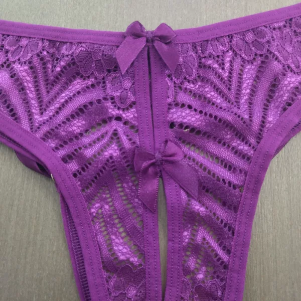 Calcinha Tanga Sexy em Renda Transparente Lacração - Imagem 7