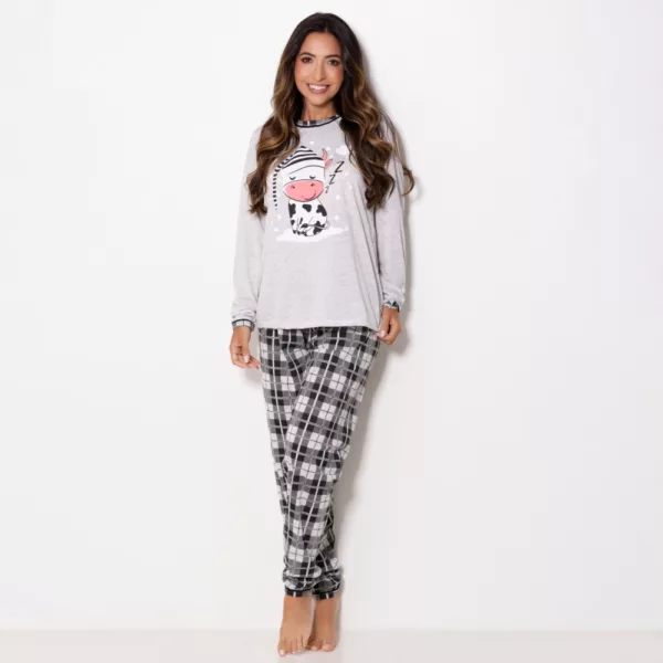 Pijama Longo Adulto Calça Estampada