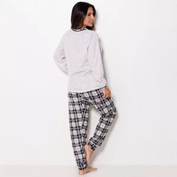 Pijama Longo Adulto Calça Estampada - Imagem 2